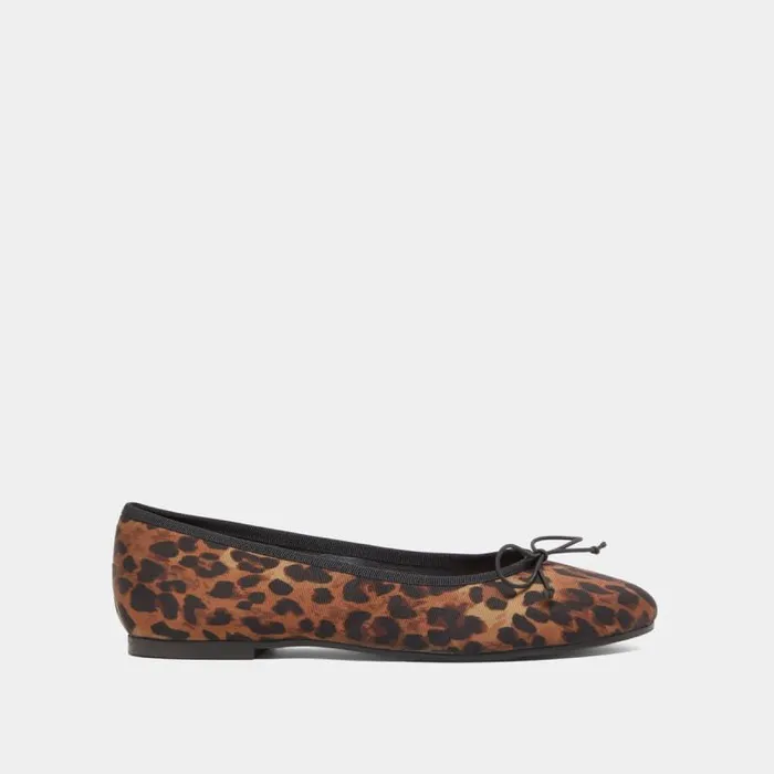 Women Ballet Flats With Laces Leopard JONAK Ballet Flats