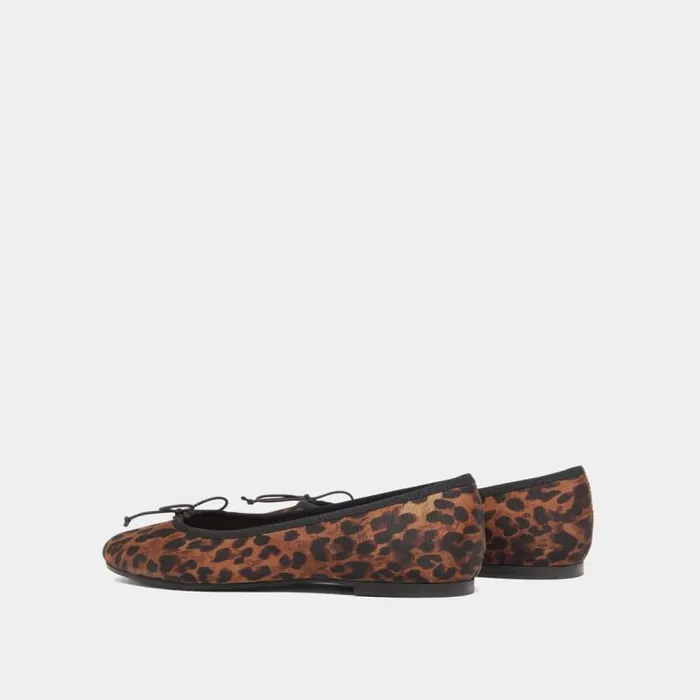 Women Ballet Flats With Laces Leopard JONAK Ballet Flats