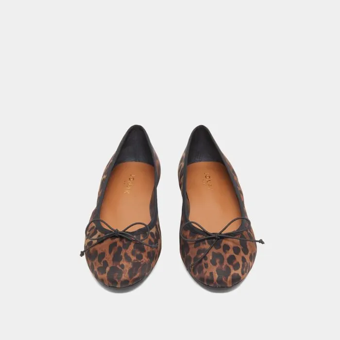 Women Ballet Flats With Laces Leopard JONAK Ballet Flats