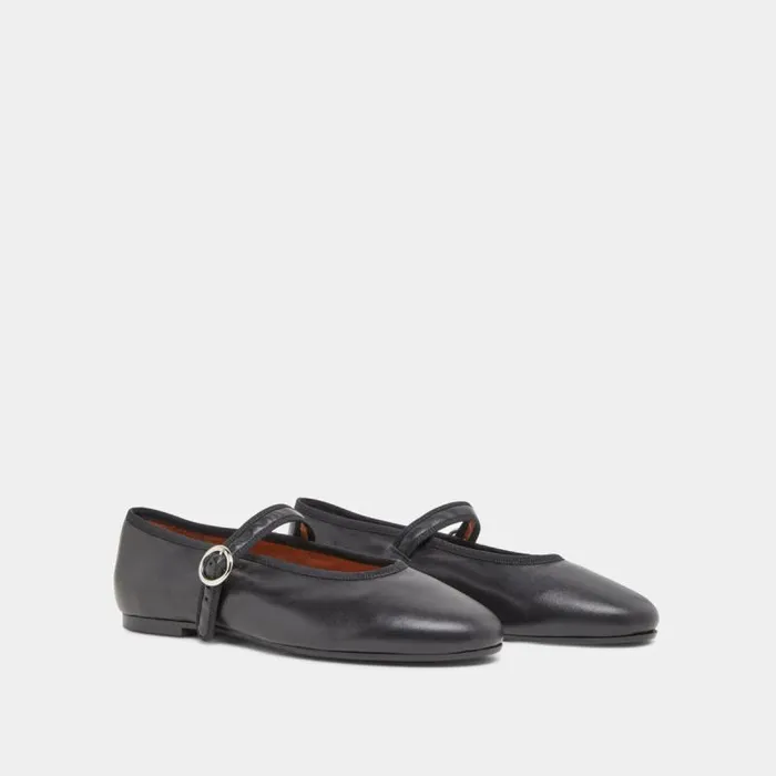 Women Ballet Flats With Straps And Adjustable Buckles Black JONAK Ballet Flats
