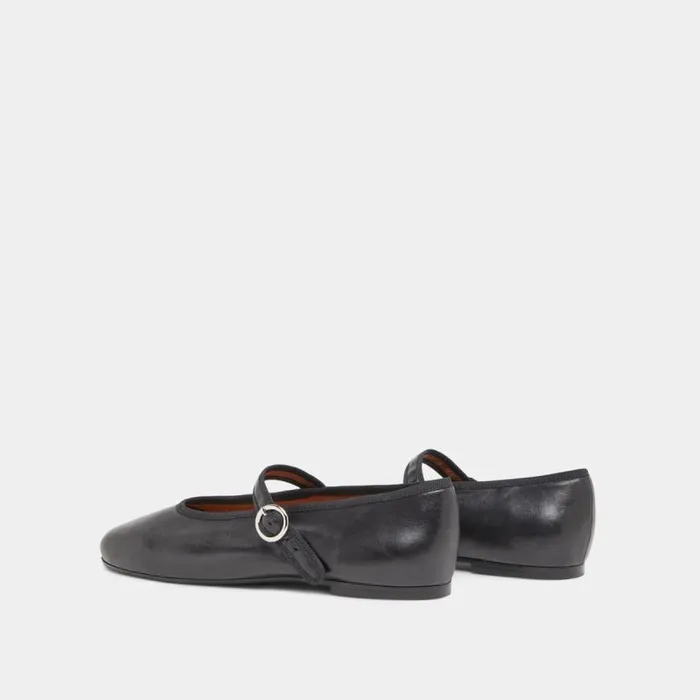 Women Ballet Flats With Straps And Adjustable Buckles Black JONAK Ballet Flats