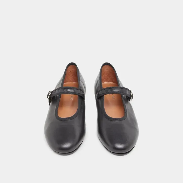 Women Ballet Flats With Straps And Adjustable Buckles Black JONAK Ballet Flats