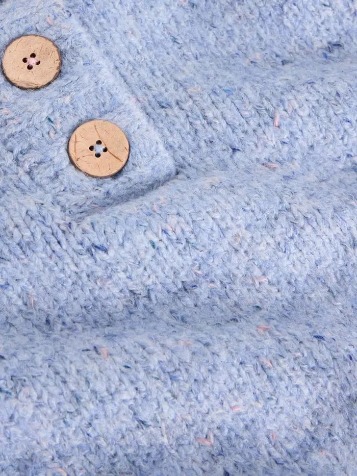 Women BELLA BUTTON LONG SLEEVE JUMPER Blue Multi White Stuff Knitwear
