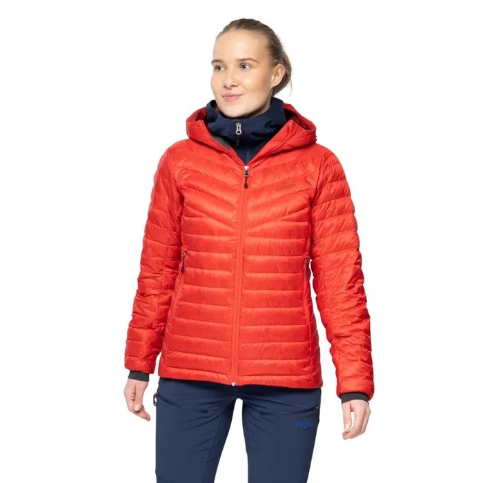 Women Bergans Of Norway Down Jackets Rabot Light Down Jacket Hood Firered