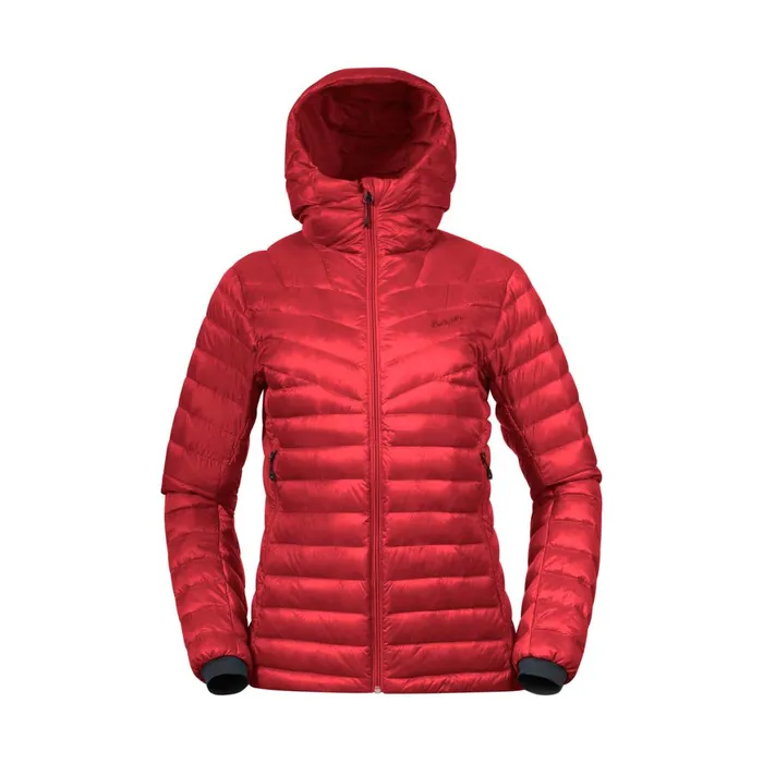 Women Bergans Of Norway Down Jackets Rabot Light Down Jacket Hood Firered
