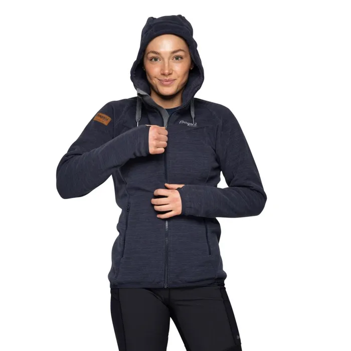 Women Bergans Of Norway Fleece Hareid Fleece W Jacket Dark Navy