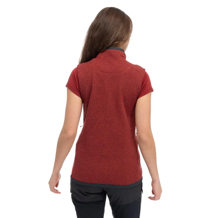 Women Bergans Of Norway Fleece Kamphaug Knitted Vest Chianti Red