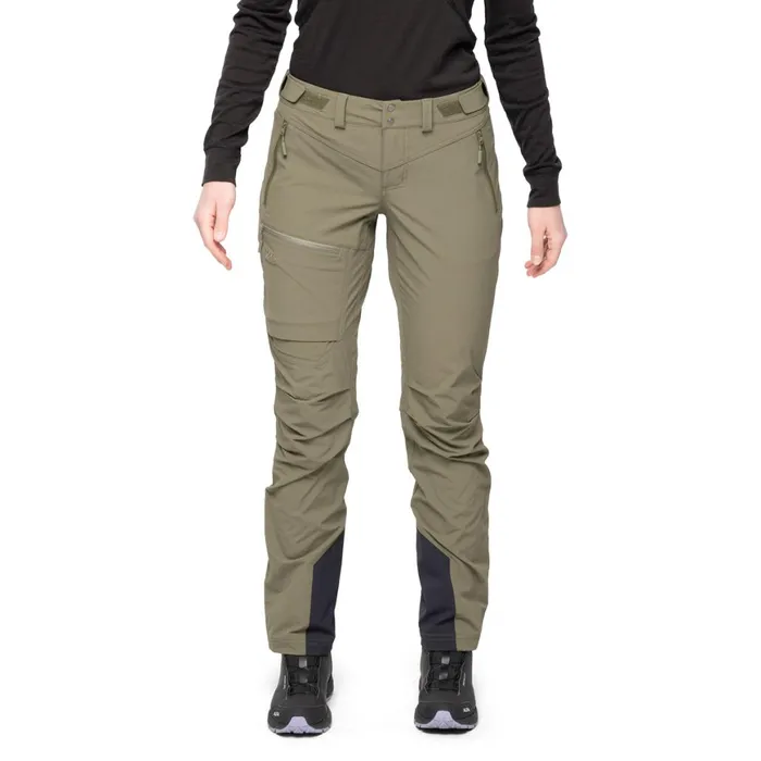 Women Bergans Of Norway Hiking Pants Breheimen Softshell W Pants Dark Green Mud