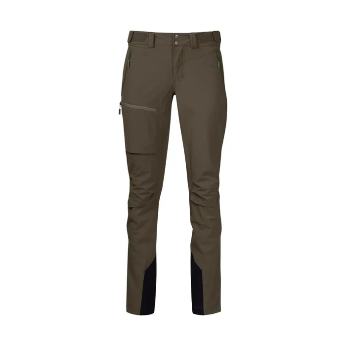 Women Bergans Of Norway Hiking Pants Breheimen Softshell W Pants Dark Green Mud