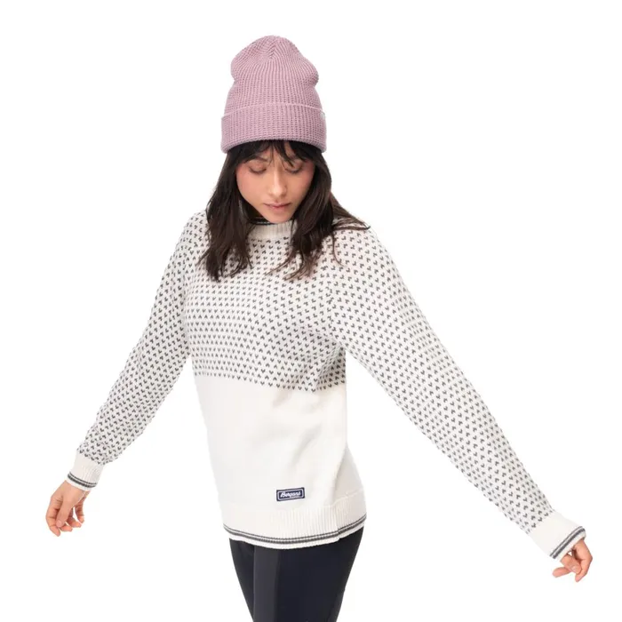 Women Bergans Of Norway Jumpers And Long Sleeves Alvdal Wool W Jumper Vanilla White Solid Dark Grey