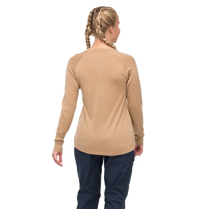 Women Bergans Of Norway Jumpers And Long Sleeves Lysebu Wool Henley Warm Sand