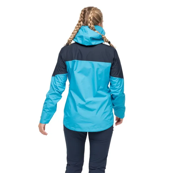 Women Bergans Of Norway Shell Jackets Rabot Light 3l Shell Jacket Aqua Lagoon Navy Blue