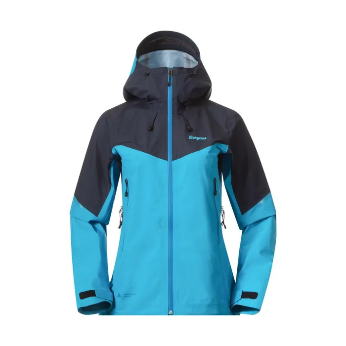 Women Bergans Of Norway Shell Jackets Rabot Light 3l Shell Jacket Aqua Lagoon Navy Blue