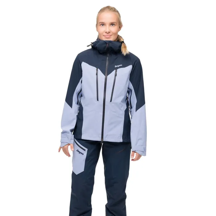 Women Bergans Of Norway Shell Jackets Tind 3l Shell Jacket Blueberry Milk Navy Blue