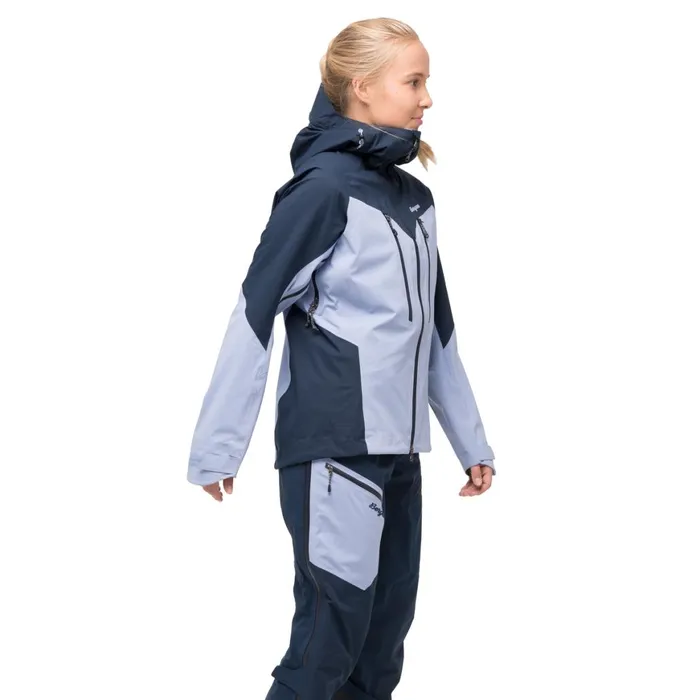Women Bergans Of Norway Shell Jackets Tind 3l Shell Jacket Blueberry Milk Navy Blue