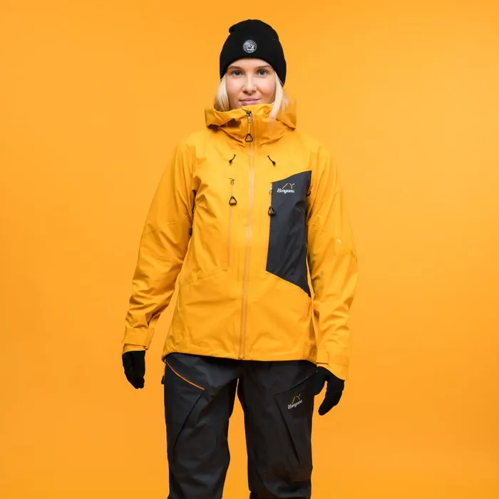 Women Bergans Of Norway Shell Jackets Y Mountainline Breathe 3l Shell Jacket Mango Yellow