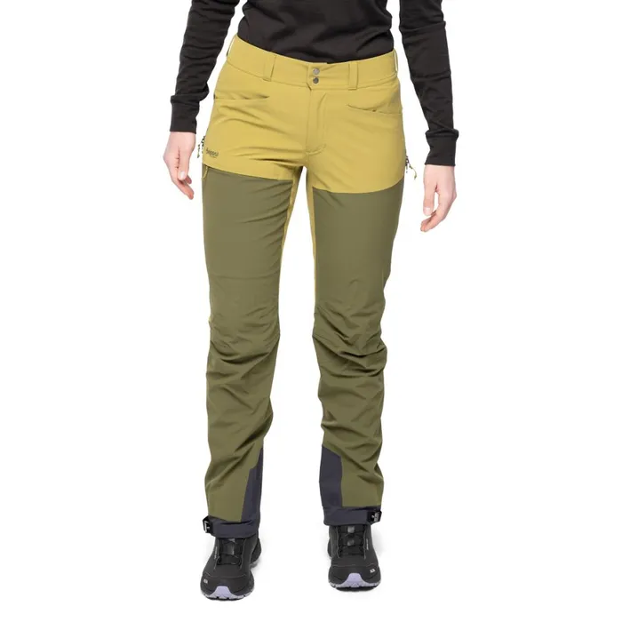 Women Bergans Of Norway Softshell Pants Bekkely Hybrid W Pants Olive Green Dark Olive Green