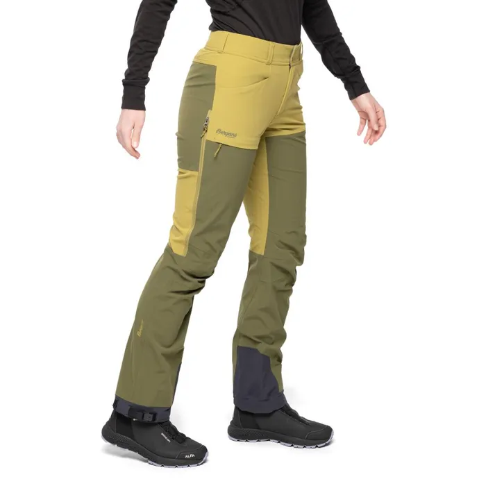 Women Bergans Of Norway Softshell Pants Bekkely Hybrid W Pants Olive Green Dark Olive Green