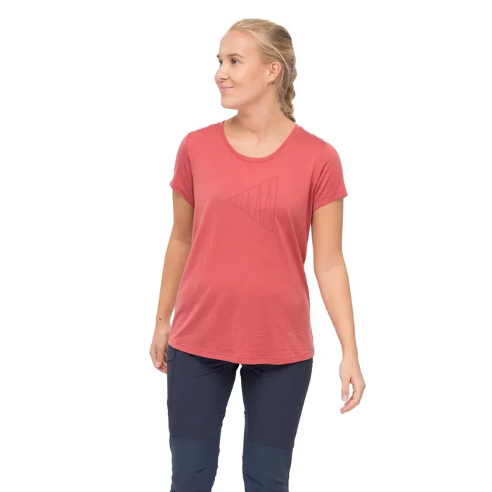 Women Bergans Of Norway TShirts Vaagaa Adventure Merino Tee Rusty Dust
