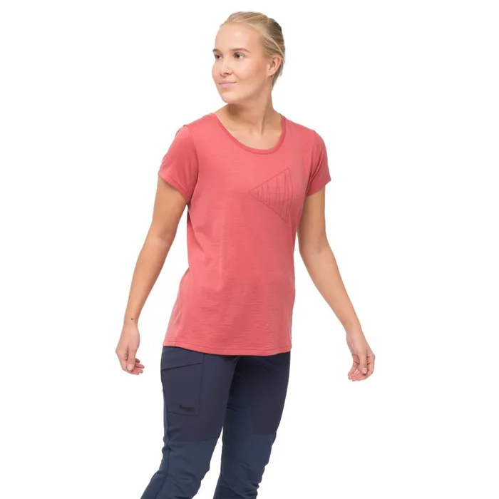 Women Bergans Of Norway TShirts Vaagaa Adventure Merino Tee Rusty Dust
