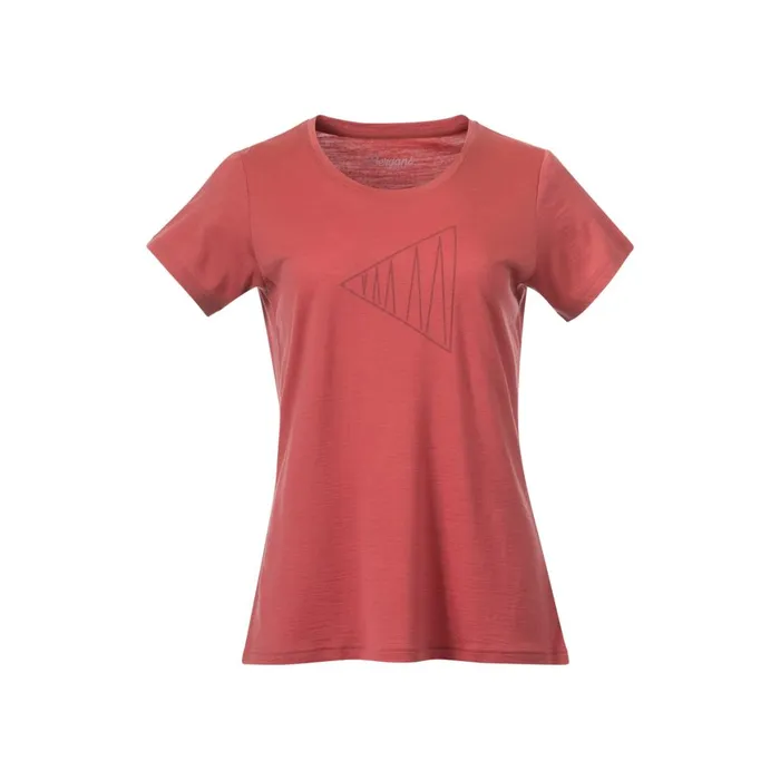Women Bergans Of Norway TShirts Vaagaa Adventure Merino Tee Rusty Dust