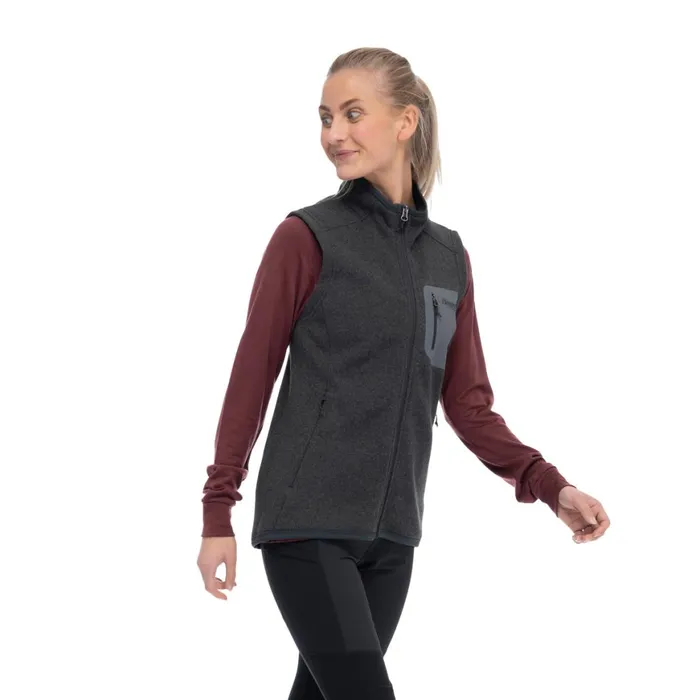 Women Bergans Of Norway Vests Kamphaug Knitted Vest Dark Shadow Grey