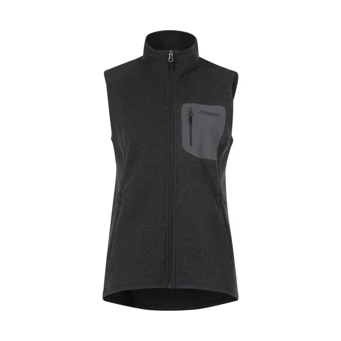 Women Bergans Of Norway Vests Kamphaug Knitted Vest Dark Shadow Grey