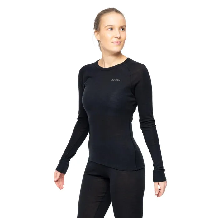 Women Bergans Of Norway Wool Longsleeved Shirts InnerDual Merino Long Sleeve Black