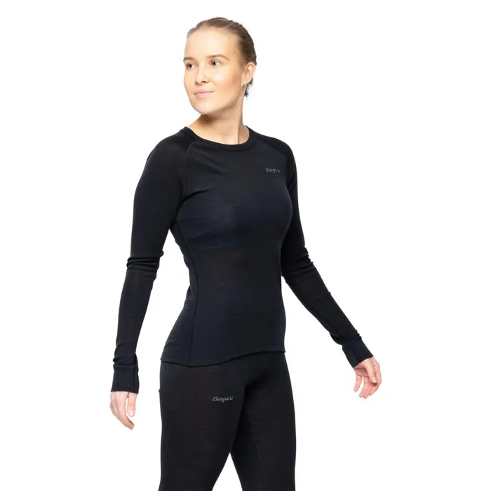 Women Bergans Of Norway Wool Longsleeved Shirts InnerDual Merino Long Sleeve Black