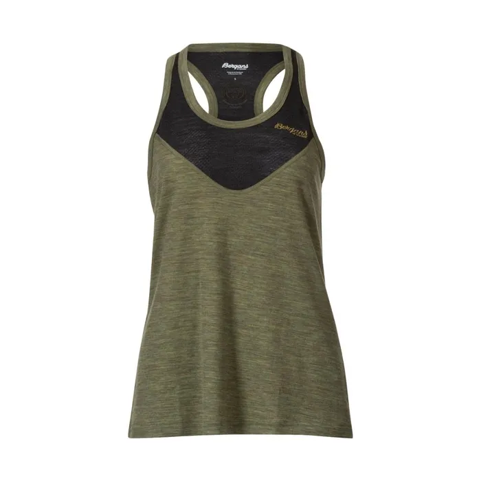 Women Bergans Of Norway Wool TShirts And Tops InnerLight W Singlet Olive Green