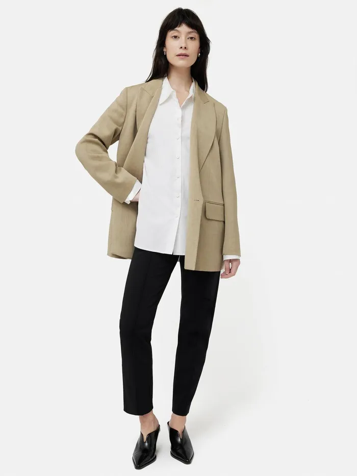 Women Bi Stretch Cigarette Trouser Black Jigsaw Trousers