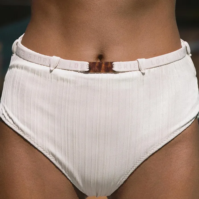 Women Bikini Bottoms Love Stories Moonflower Bikini Bottom Off White