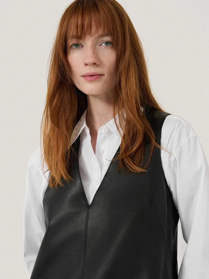 Women Bleeker Leather Applique Dress Black Jigsaw Dresses and Jumpsuits
