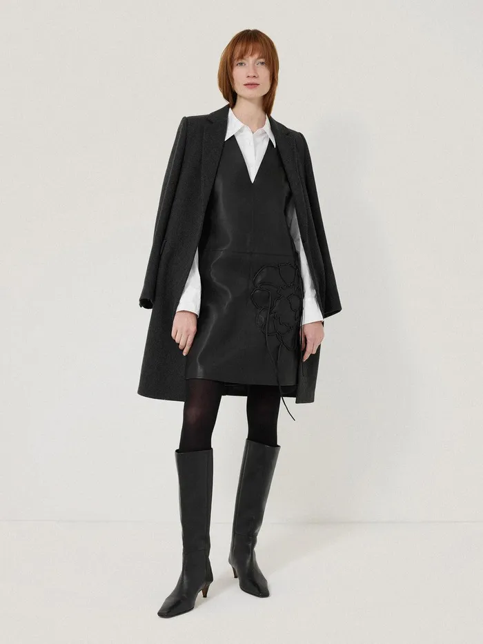Women Bleeker Leather Applique Dress Black Jigsaw Dresses and Jumpsuits