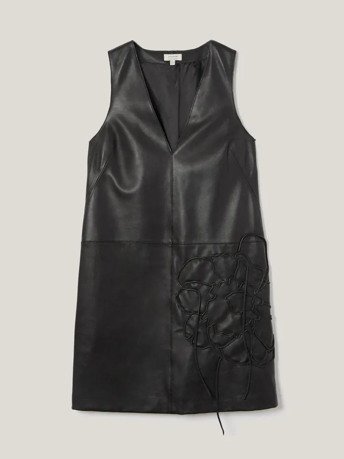 Women Bleeker Leather Applique Dress Black Jigsaw Dresses and Jumpsuits
