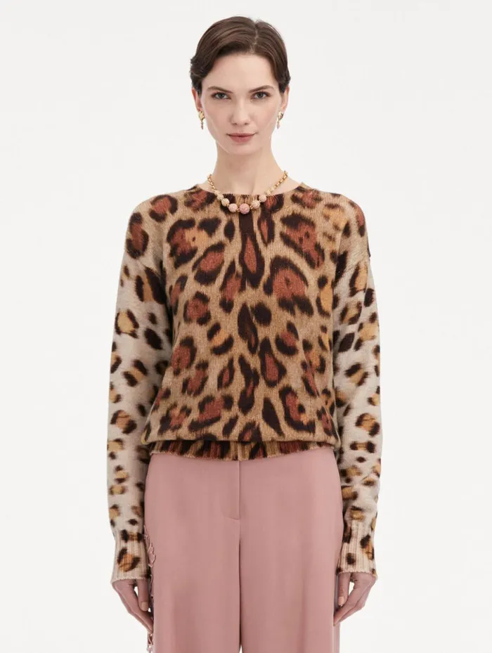 Women Blouses and Knits Oscar De La Renta Jaguar Ombr Pullover Beige Multi Women Blouses and Knits Oscar De La Renta Jaguar Ombr Pullover Beige Multi