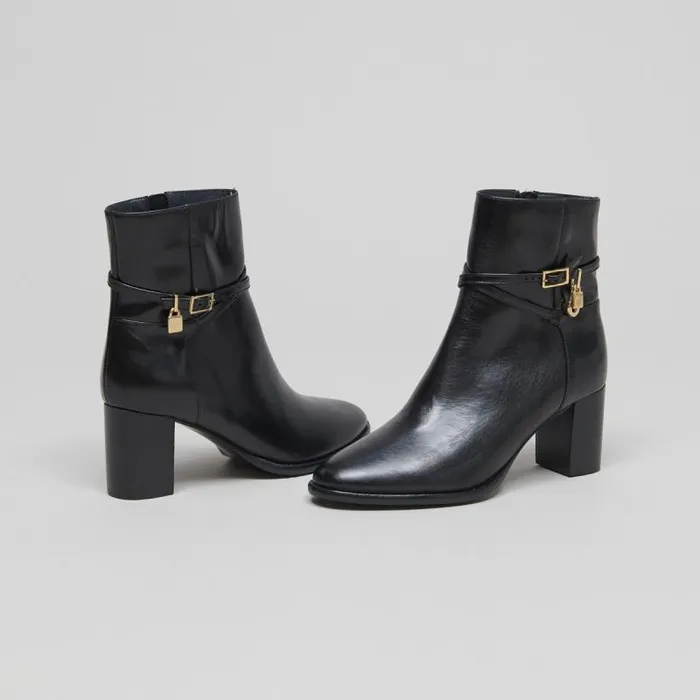 Women Boots Talons Haut Et Charms Dors Black JONAK Ankle Boots Lowboots