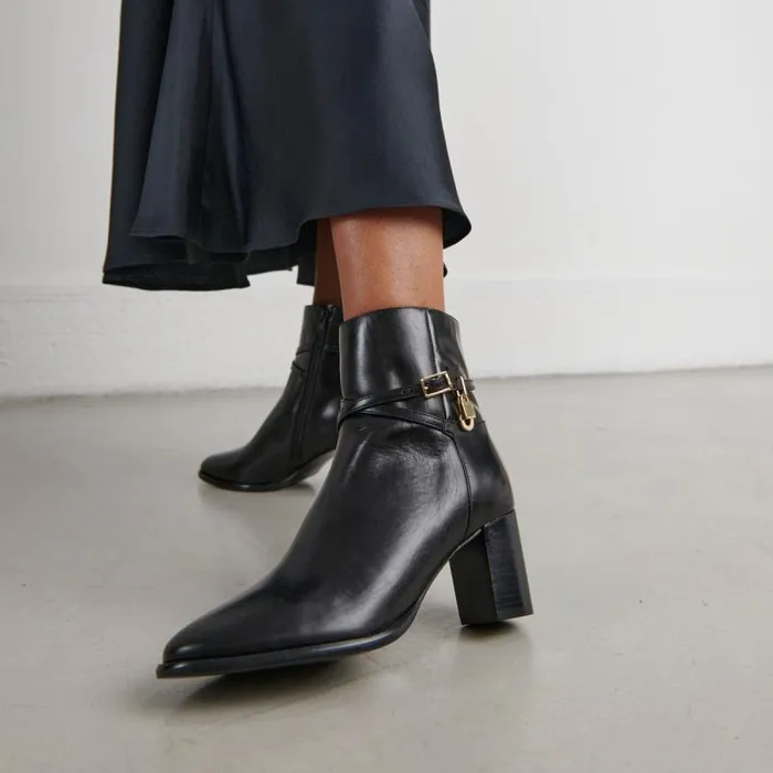 Women Boots Talons Haut Et Charms Dors Black JONAK Ankle Boots Lowboots
