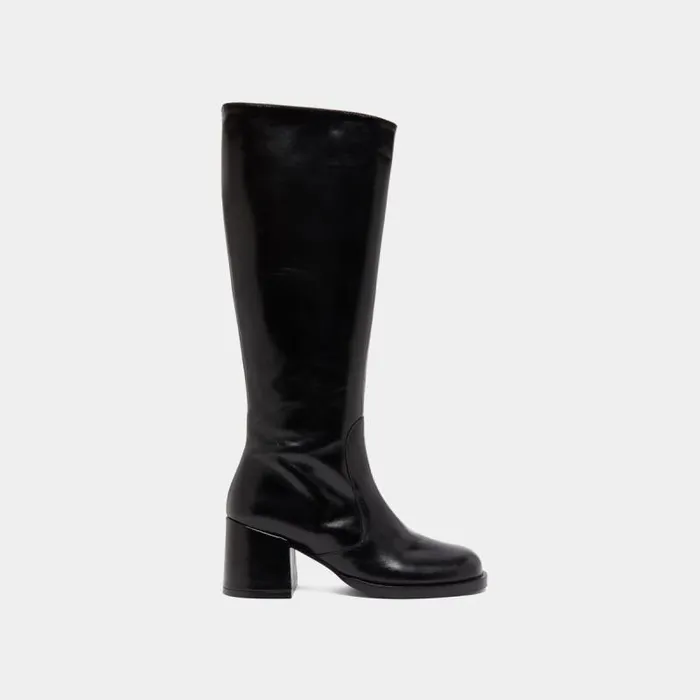 Women Boots With Heels And Rounded Toes Black JONAK Boots Thighhigh Boots
