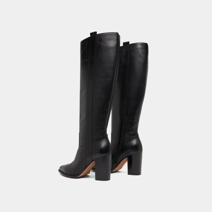 Women Boots With High Heels And Pointed Toes Black JONAK Boots Thighhigh Boots