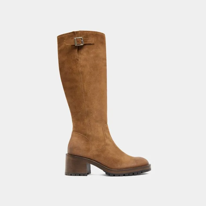 Women Boots With Notched Soles Taupe JONAK Boots Thighhigh Boots