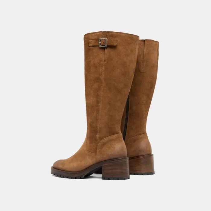Women Boots With Notched Soles Taupe JONAK Boots Thighhigh Boots