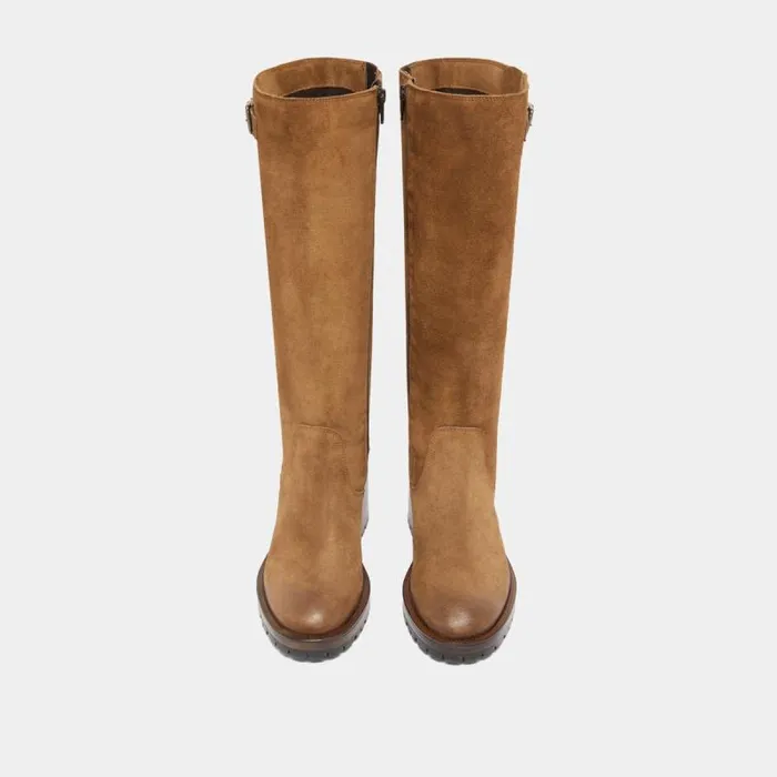 Women Boots With Notched Soles Taupe JONAK Boots Thighhigh Boots