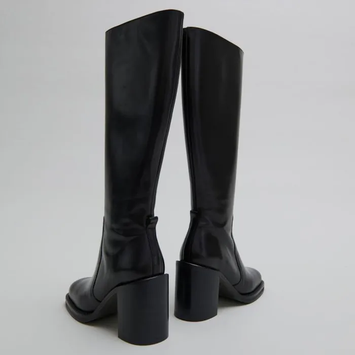 Women Boots With Overflowing Heels Black JONAK Boots Thighhigh Boots