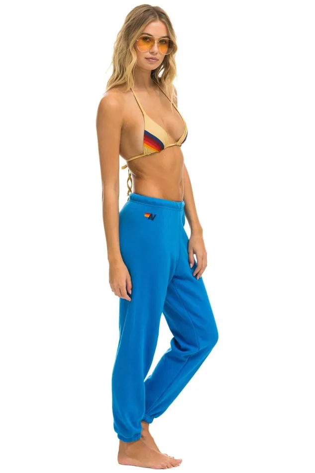 Women Bottoms Aviator Nation 5 STRIPE SWEATPANTS 8211 OCEAN Women Bottoms Aviator Nation 5 STRIPE SWEATPANTS 8211 OCEAN
