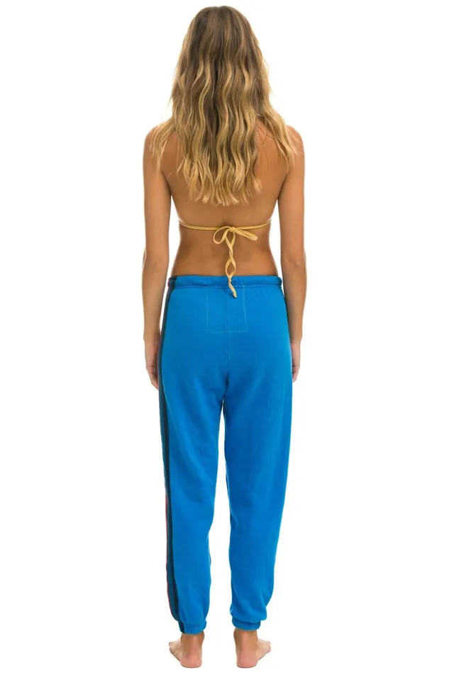 Women Bottoms Aviator Nation 5 STRIPE SWEATPANTS 8211 OCEAN Women Bottoms Aviator Nation 5 STRIPE SWEATPANTS 8211 OCEAN