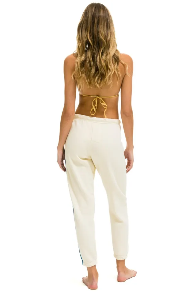 Women Bottoms Aviator Nation 5 STRIPE SWEATPANTS 8211 VINTAGE WHITE BLUE Women Bottoms Aviator Nation 5 STRIPE SWEATPANTS 8211 VINTAGE WHITE BLUE