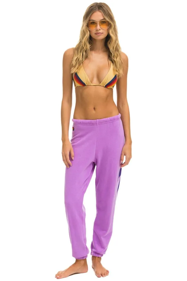Women Bottoms Aviator Nation BOLT SWEATPANTS 8211 NEON PURPLE PURPLE Women Bottoms Aviator Nation BOLT SWEATPANTS 8211 NEON PURPLE PURPLE