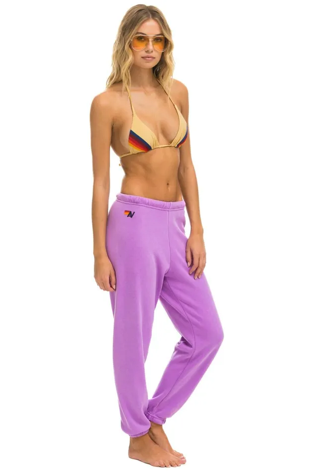 Women Bottoms Aviator Nation BOLT SWEATPANTS 8211 NEON PURPLE PURPLE Women Bottoms Aviator Nation BOLT SWEATPANTS 8211 NEON PURPLE PURPLE
