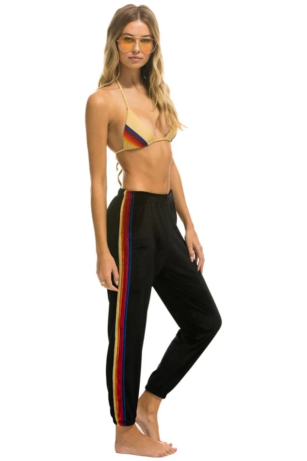 Women Bottoms Aviator Nation CLASSIC VELVET SWEATPANTS 8211 BLACK Women Bottoms Aviator Nation CLASSIC VELVET SWEATPANTS 8211 BLACK